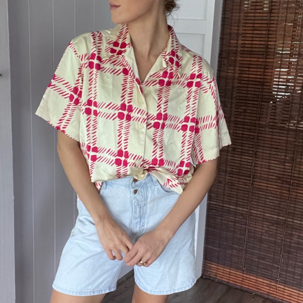 Silk button down